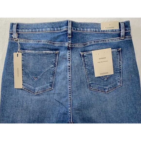 Hudson Barbara High Rise Bootcut Raw Cuff Jeans w/ Outseam Slit. Women's 34, NWT - Picture 9 of 10